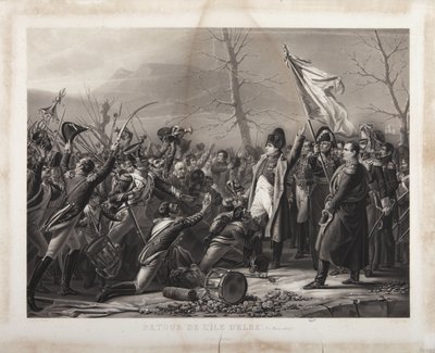 1815年3月7日，由Jeuzet雕刻的厄尔巴岛返回 作者 Carl von Steuben